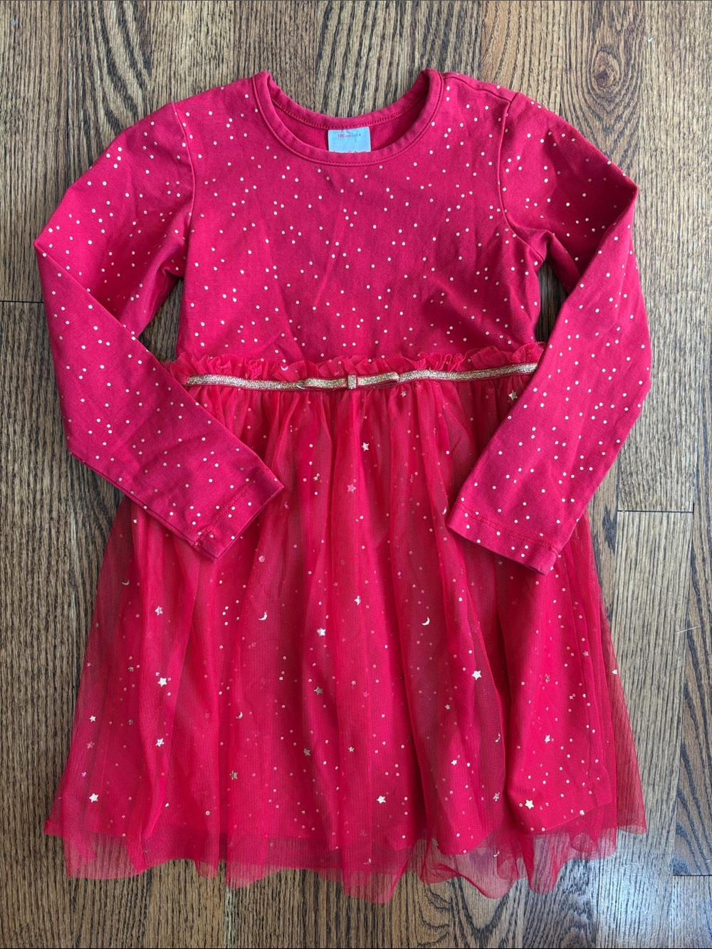 Hanna Andersson red Shimmer Star Dress In Soft Tulle, size 4. Like new condition
